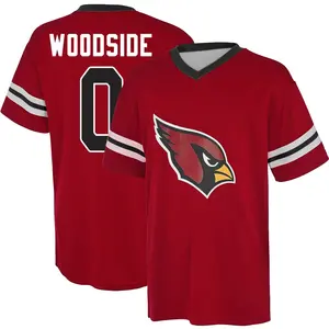 Youth Logan Woodside Arizona Cardinals Red Name & Number Game Day V-Neck T-Shirt