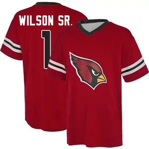 Youth Mack Wilson Sr. Arizona Cardinals Red Name & Number Game Day V-Neck T-Shirt