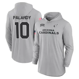 Youth Michael Palardy Arizona Cardinals Gray 2024 Salute to Service Lightweight Performance Long Sleeve Hooded T-Shirt