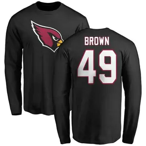 Youth Pharaoh Brown Arizona Cardinals Name & Number Logo Long Sleeve T-Shirt - Black