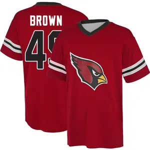 Youth Pharaoh Brown Arizona Cardinals Red Name & Number Game Day V-Neck T-Shirt