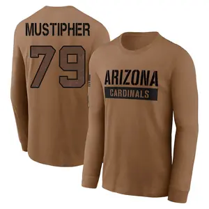 Youth PJ Mustipher Arizona Cardinals Brown 2023 Salute To Service Long Sleeve T-Shirt