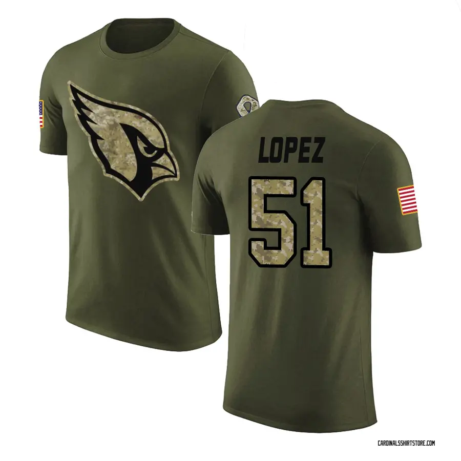 Youth Roy Lopez Arizona Cardinals Olive Salute to Service Legend T-Shirt