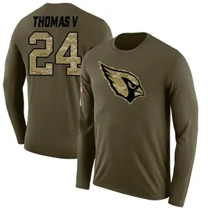 Youth Starling Thomas V Arizona Cardinals Salute to Service Sideline Olive Legend Long Sleeve T-Shirt