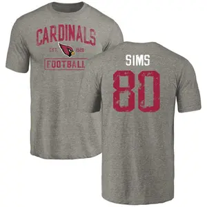 Youth Steven Sims Arizona Cardinals Gray Distressed Name & Number Tri-Blend T-Shirt