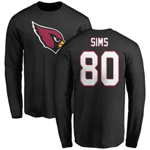 Youth Steven Sims Arizona Cardinals Name & Number Logo Long Sleeve T-Shirt - Black