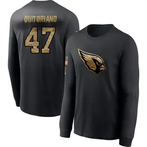 Youth Teagan Quitoriano Arizona Cardinals Black 2020 Salute To Service Sideline Performance Long Sleeve T-Shirt