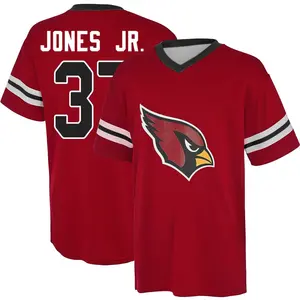 Youth Tony Jones Jr. Arizona Cardinals Red Name & Number Game Day V-Neck T-Shirt
