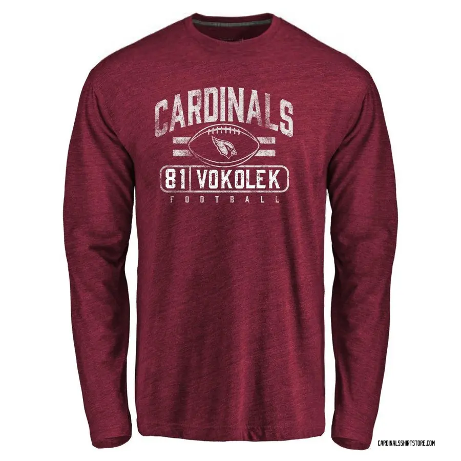 Youth Travis Vokolek Arizona Cardinals Flanker Tri-Blend Long Sleeve T-Shirt - Garnet