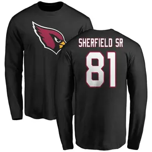 Youth Trent Sherfield Sr. Arizona Cardinals Name & Number Logo Long Sleeve T-Shirt - Black