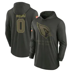 Youth Trey Wedig Arizona Cardinals Forest/Green 2025 Salute to Service Sideline Lightweight Hooded Pullover Long Sleeve T-Shirt