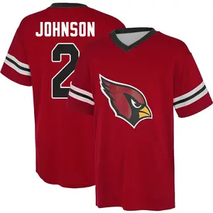 Youth Will Johnson Arizona Cardinals Red Name & Number Game Day V-Neck T-Shirt