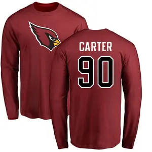 Youth Zachary Carter Arizona Cardinals Name & Number Logo Long Sleeve T-Shirt - Maroon