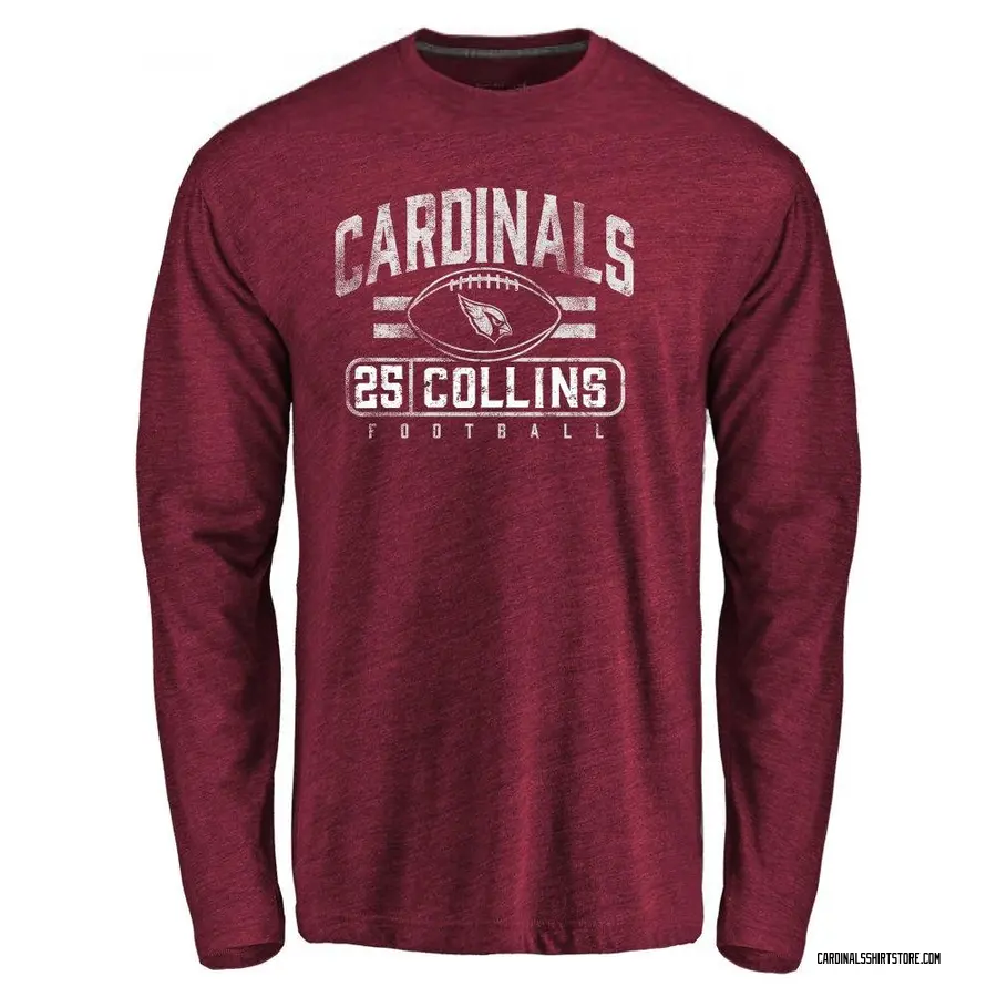 Youth Zaven Collins Arizona Cardinals Flanker Tri-Blend Long Sleeve T-Shirt - Garnet