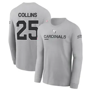 Youth Zaven Collins Arizona Cardinals Gray 2024 Salute to Service Long Sleeve T-Shirt