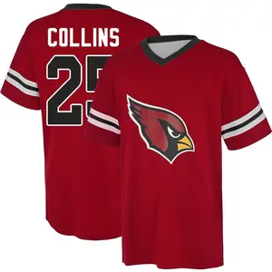 Youth Zaven Collins Arizona Cardinals Red Name & Number Game Day V-Neck T-Shirt